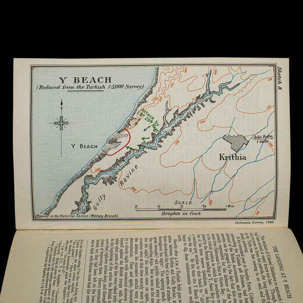 Vintage Gallipoli WWI Book, English, Military History, Maps, First World War