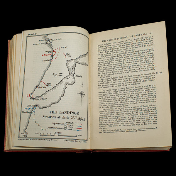 Vintage Gallipoli WWI Book, English, Military History, Maps, First World War