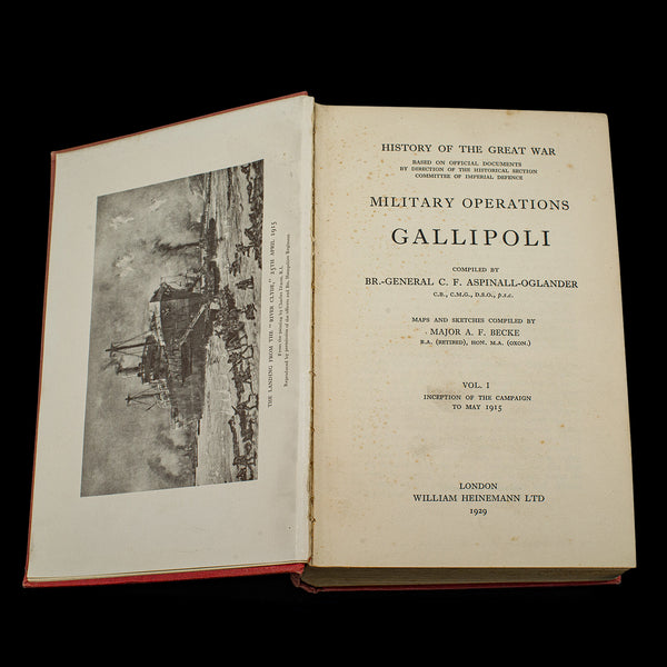 Vintage Gallipoli WWI Book, English, Military History, Maps, First World War