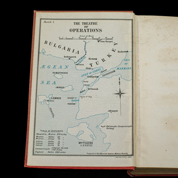Vintage Gallipoli WWI Book, English, Military History, Maps, First World War
