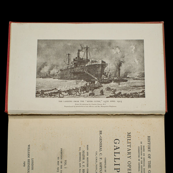 Vintage Gallipoli WWI Book, English, Military History, Maps, First World War