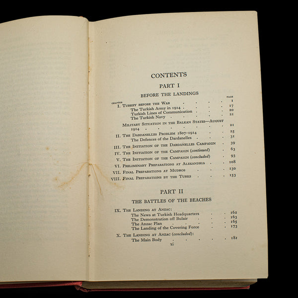 Vintage Gallipoli WWI Book, English, Military History, Maps, First World War