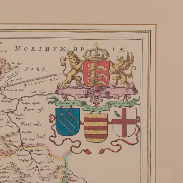 Antique Lithography Map, Cumbria, English, Framed Cartography Interest, Georgian