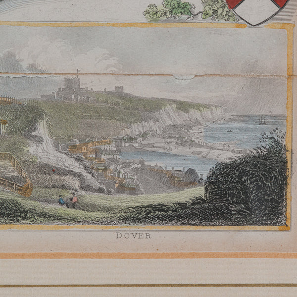 Antique County Map, Kent, English, Framed, Lithography, Cartography, Victorian