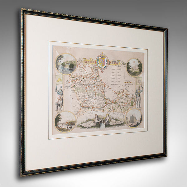 Antique County Map, Berkshire, English Framed Lithograph, Cartography, Victorian