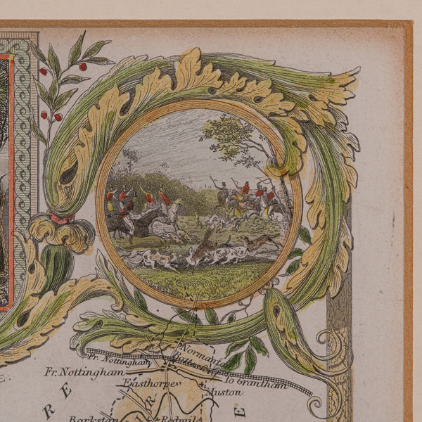 Antique Leicestershire Map, English, Framed Cartographic Interest, Victorian