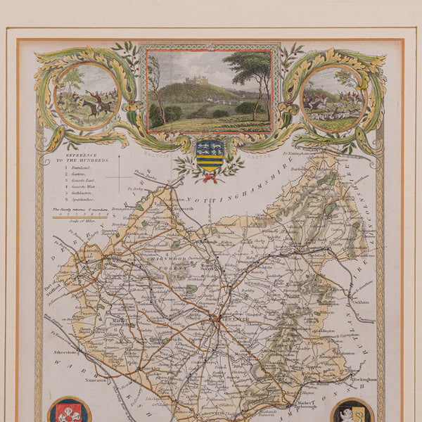 Antique Leicestershire Map, English, Framed Cartographic Interest, Victorian