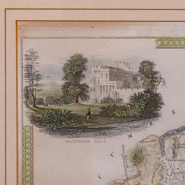 Antique Lithography Map, Westmoreland, English, Framed, Cartography, Victorian