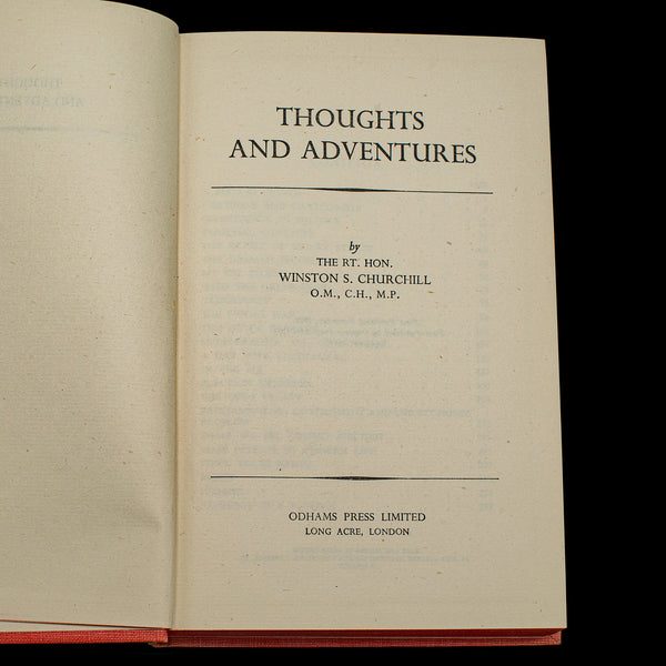 Vintage Winston Churchill Book, Thoughts And Adventures, English, Autobiography