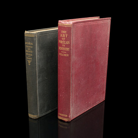 Set of 2 Dentistry Books, English Language, Bound Medical Reference, Victorian
