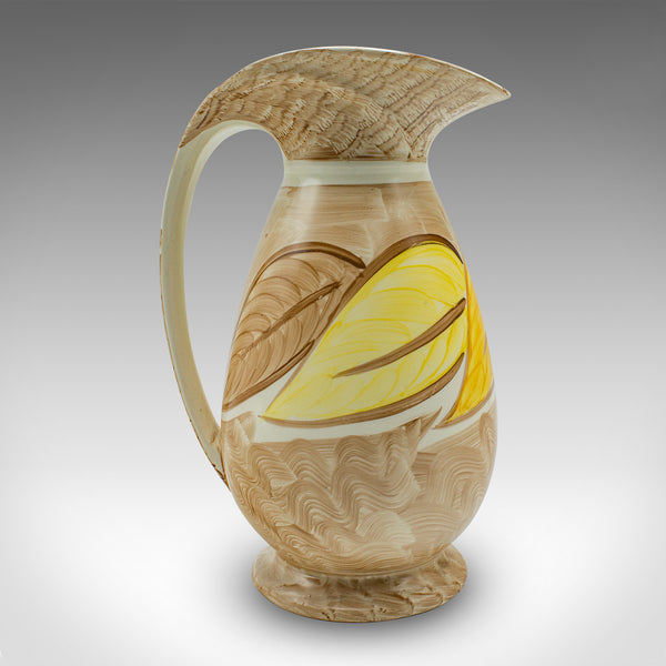 Vintage Decorative Pouring Ewer, English, Ceramic, Serving Jug, Art Deco, C.1930
