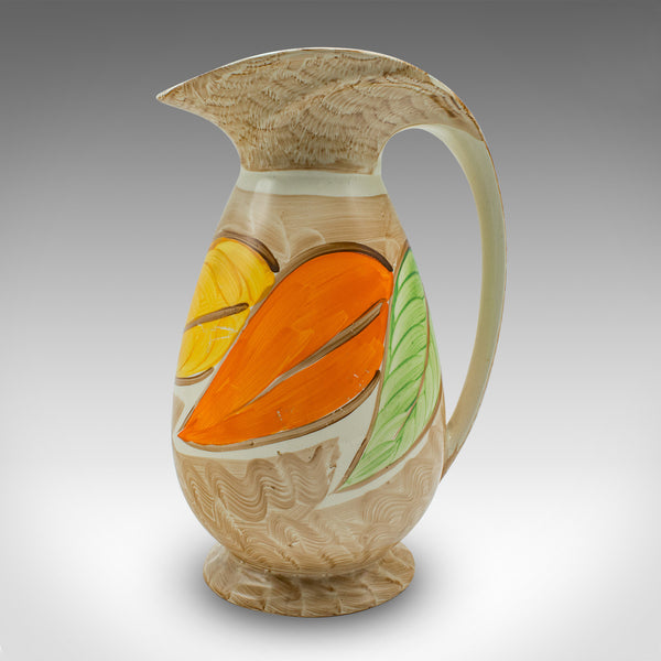 Vintage Decorative Pouring Ewer, English, Ceramic, Serving Jug, Art Deco, C.1930