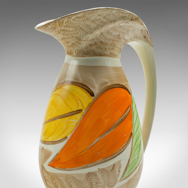 Vintage Decorative Pouring Ewer, English, Ceramic, Serving Jug, Art Deco, C.1930
