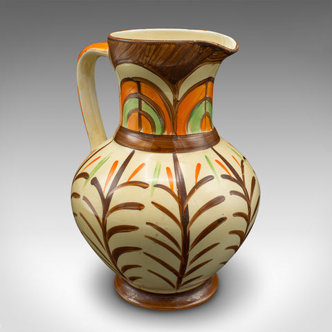 Vintage Decorative Pouring Jug, English, Hand Painted Ceramic, Pourer, Art Deco