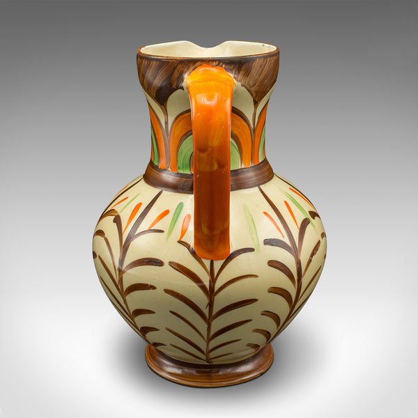 Vintage Decorative Pouring Jug, English, Hand Painted Ceramic, Pourer, Art Deco