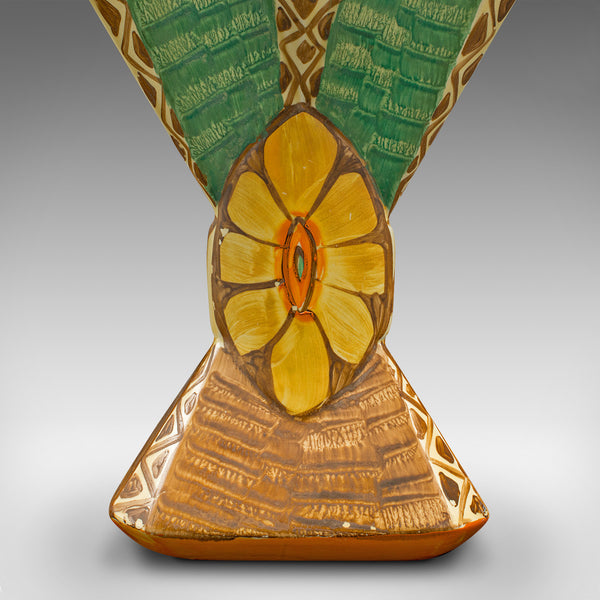 Vintage Dried Flower Vase, English, Ceramic, Decorative Sleeve, Art Deco, C.1930