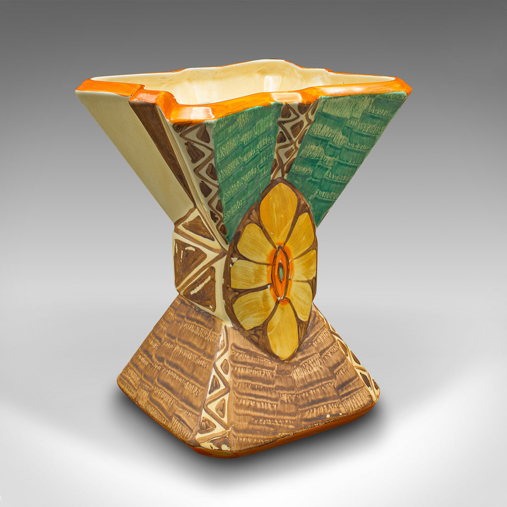 Vintage Dried Flower Vase, English, Ceramic, Decorative Sleeve, Art Deco, C.1930