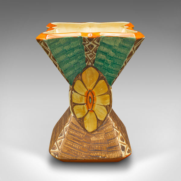 Vintage Dried Flower Vase, English, Ceramic, Decorative Sleeve, Art Deco, C.1930