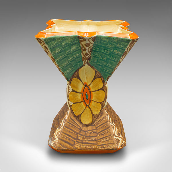 Vintage Dried Flower Vase, English, Ceramic, Decorative Sleeve, Art Deco, C.1930