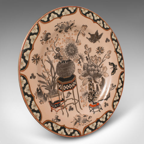 Vintage Decorative Charger, Chinese, Ceramic, Display Plate, Art Deco, C.1940