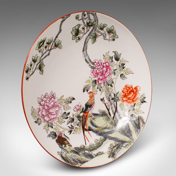 Vintage Decorative Bird Plate, Chinese, Display Dish, Golden Pheasant, Art Deco
