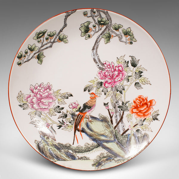 Vintage Decorative Bird Plate, Chinese, Display Dish, Golden Pheasant, Art Deco