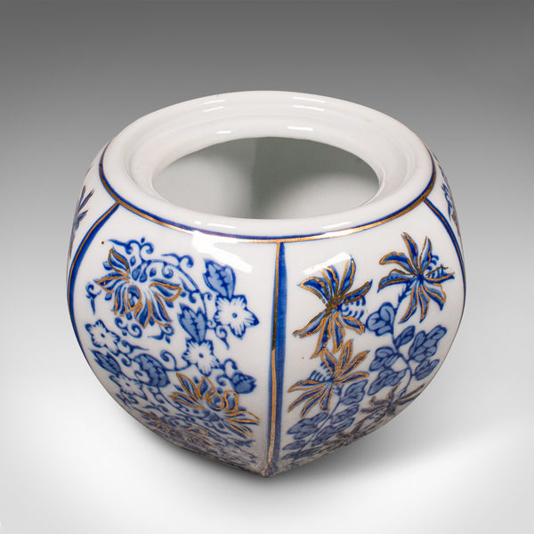 Vintage Blue and White Spice Jar, Chinese, Ceramic, Decorative Pot, Art Deco