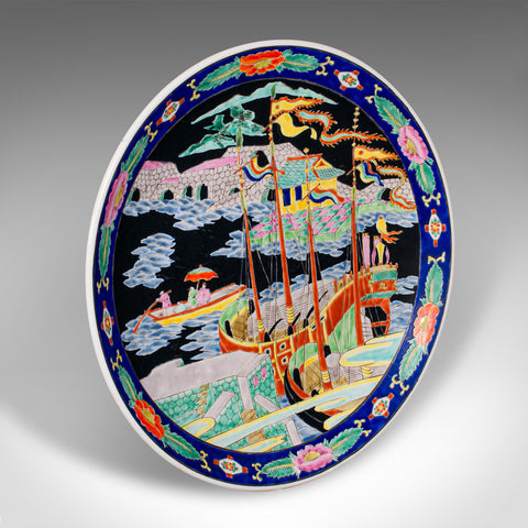 Large Vintage Imari Plate, Japanese, Ceramic Decorative Charger, Art Deco, 1930