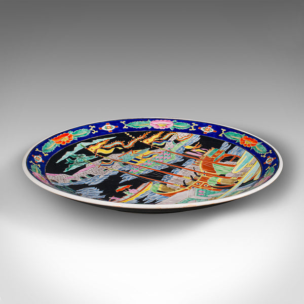 Large Vintage Imari Plate, Japanese, Ceramic Decorative Charger, Art Deco, 1930