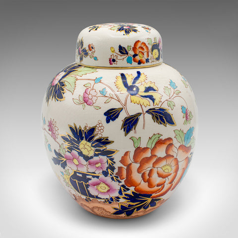 Vintage Ginger Jar, English, Ceramic, Decorative Spice Urn, Art Deco, Circa 1930