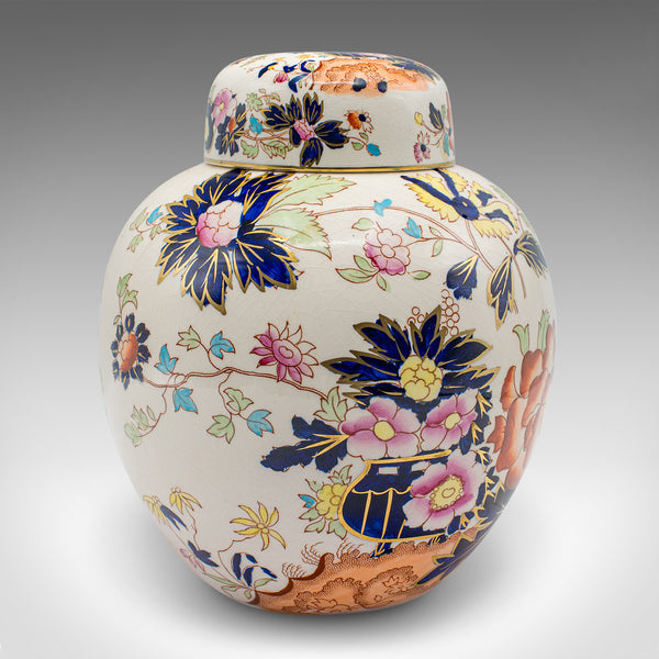 Vintage Ginger Jar, English, Ceramic, Decorative Spice Urn, Art Deco, Circa 1930