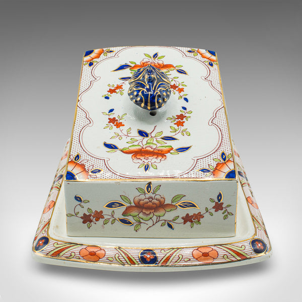 Antique Kitchen Cheese Keeper, English, Ceramic, Butter Dish, Edwardian, C.1910