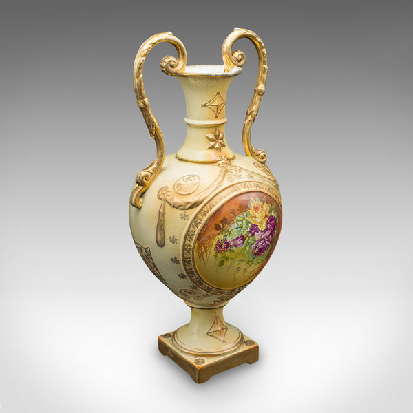 Antique Flower Vase, English, Ceramic, Baluster Urn, Continental Taste, C.1920