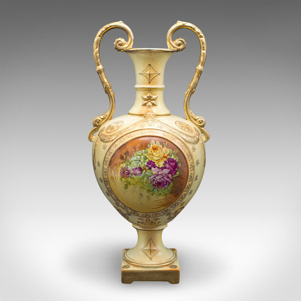 Antique Flower Vase, English, Ceramic, Baluster Urn, Continental Taste, C.1920