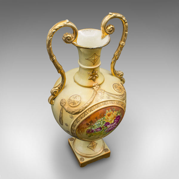 Antique Flower Vase, English, Ceramic, Baluster Urn, Continental Taste, C.1920