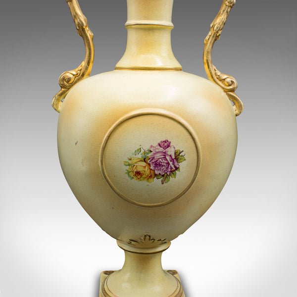 Antique Flower Vase, English, Ceramic, Baluster Urn, Continental Taste, C.1920