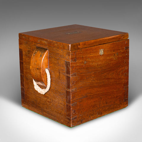Antique Storage Box, English, Walnut, Fireside Bin, Military, Seat, Victorian