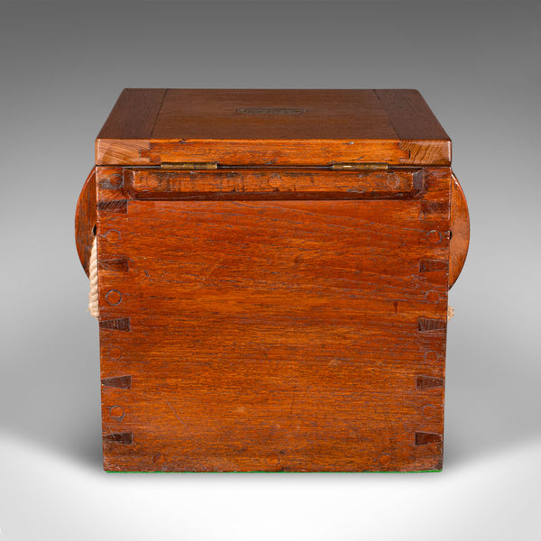 Antique Storage Box, English, Walnut, Fireside Bin, Military, Seat, Victorian