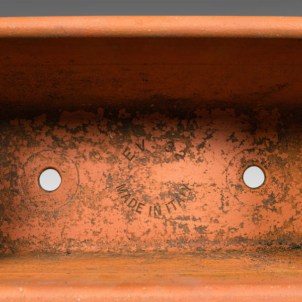 Set of 4 Vintage Windowsill Planters, Italian, Terracotta, Window Box Jardiniere