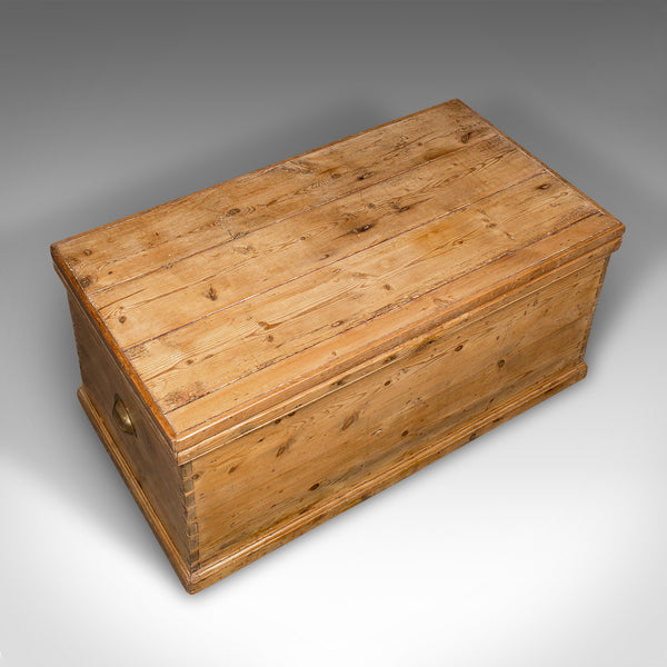 Antique Work Chest, English, Pine, Tool Trunk, Candlebox, Victorian, Circa 1900