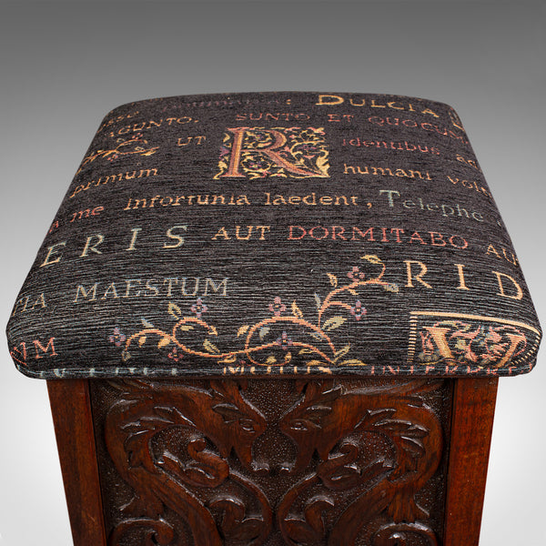 Antique Shoe Boy's Stool, English, Oak, Footstool, Art Nouveau, Victorian, 1900
