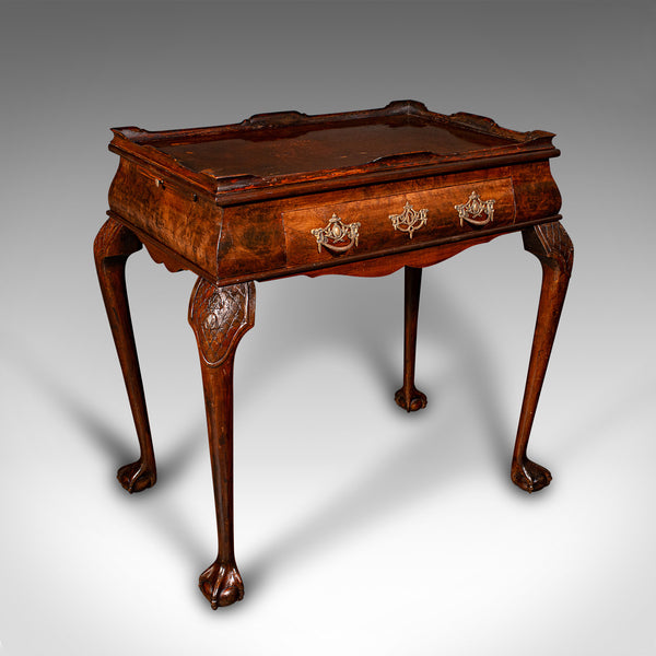 Antique Silver Display Table, English, Walnut, Georgian Revival, Late Victorian