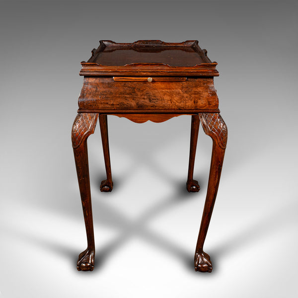 Antique Silver Display Table, English, Walnut, Georgian Revival, Late Victorian