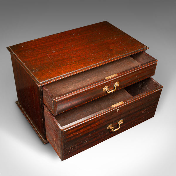 Antique Watchmaker's Cabinet, English, Tabletop Work Chest, Victorian, C.1860