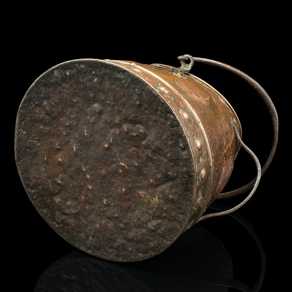 Antique Coal Scuttle, Scottish Copper, Fireside Bin, Aesthetic Period, Victorian