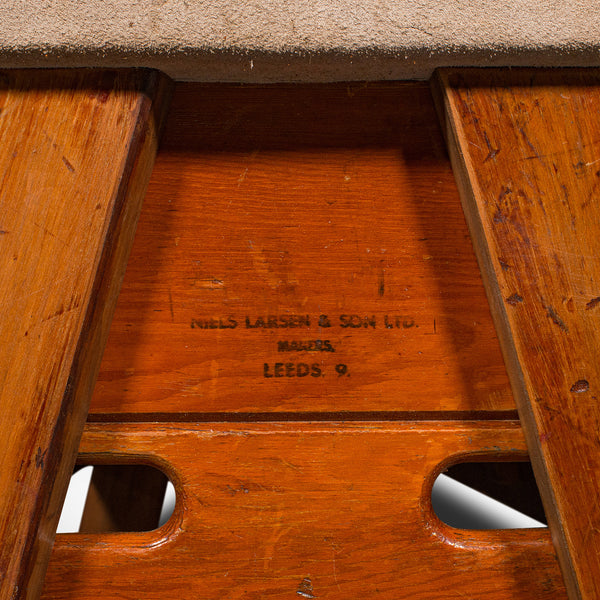 Antique Gymnasium Bench, English, Pine, Suede, Window Seat, Dining Room, C.1920