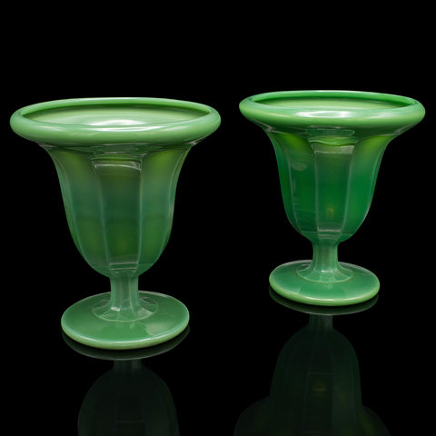 Pair Of Vintage Decorative Vases, English, Glass, Plant Pots, Art Deco, C.1930