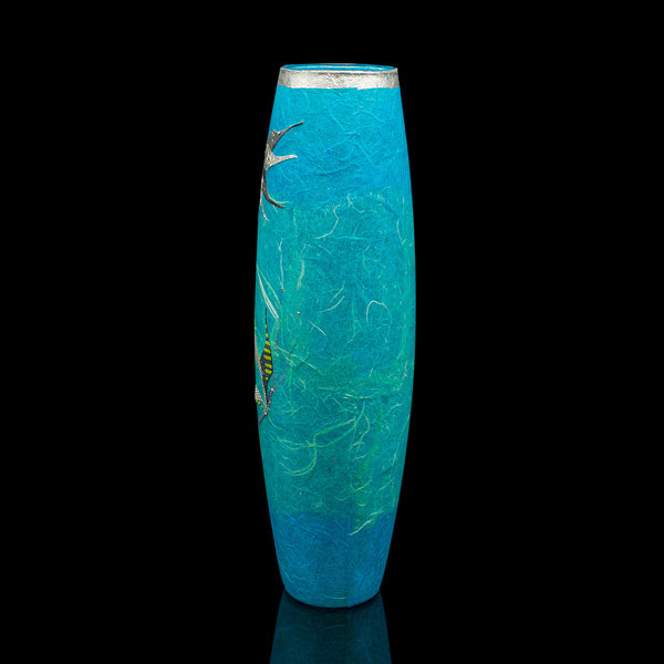 Tall Contemporary Decorative Flower Sleeve, English, Art Glass, Straw Silk Vase