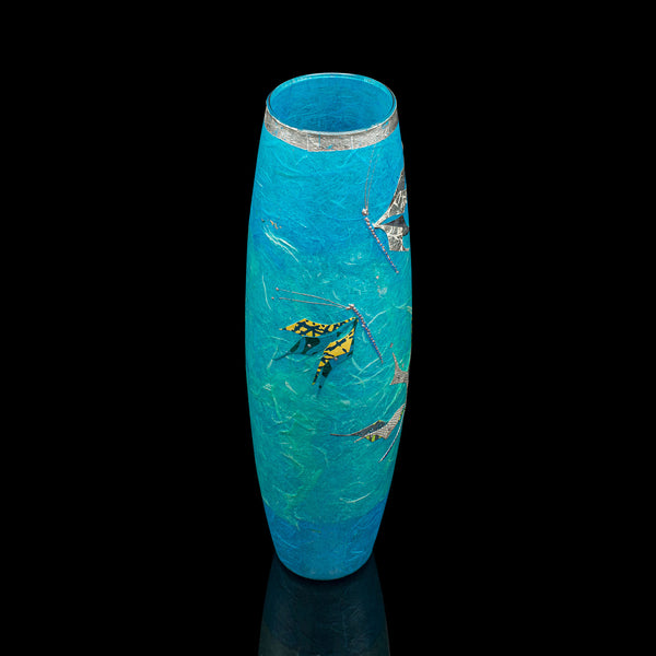 Tall Contemporary Decorative Flower Sleeve, English, Art Glass, Straw Silk Vase
