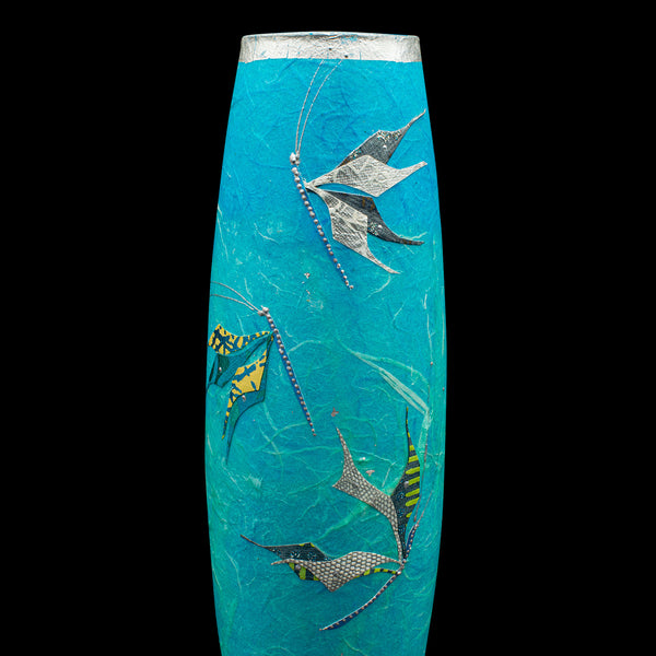 Tall Contemporary Decorative Flower Sleeve, English, Art Glass, Straw Silk Vase